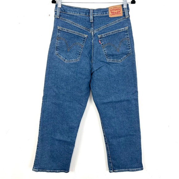 Levi's Ribcage Straight Ankle Jeans Size 29 / 8 Hidden Button Fly Stretch - Picture 4 of 4